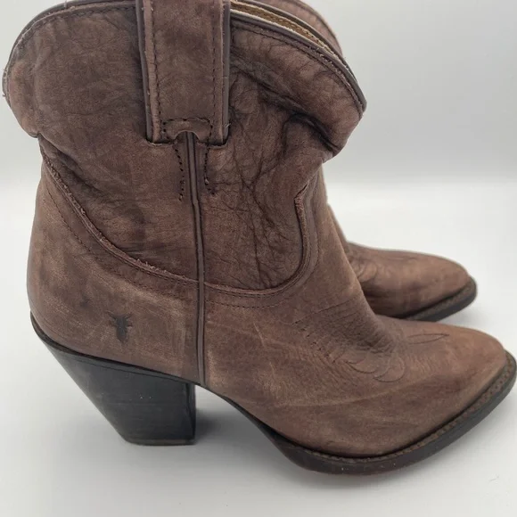 Frye Women's Brown Leather Western Boots - Picture 3 of 8